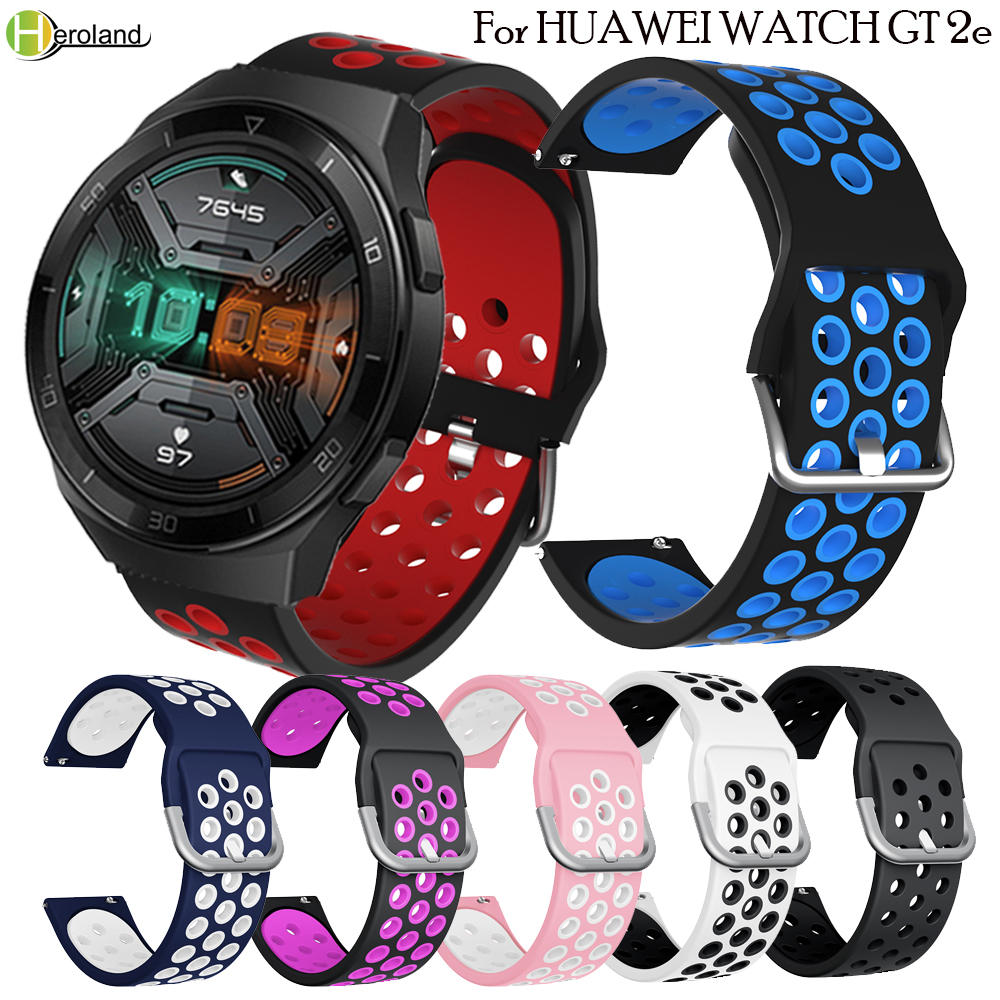 22 мм силиконовый ремешок для часов для Huawei watch GT 2e Замена Умные аксессуары ремешок на запястье для Huawei Watch GT1 GT 2 46 мм
