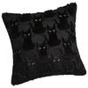 Black Cat Design Plush Pillowcase Soft Tufted Faux Fur Cushion Cover Halloween Home Decor For Spooky Theme Parties