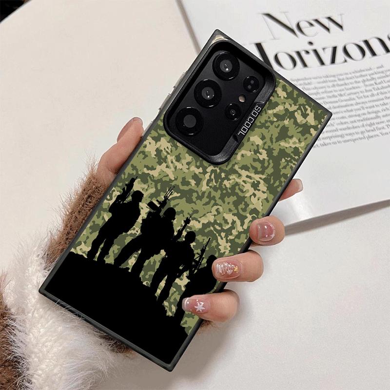 Camouflage Military Pattern Soft Phone Case for Samsung Galaxy S24 S25 FE S26 Edge S23 Ultra S22 Plus S21 + Shockproof Cover Bac