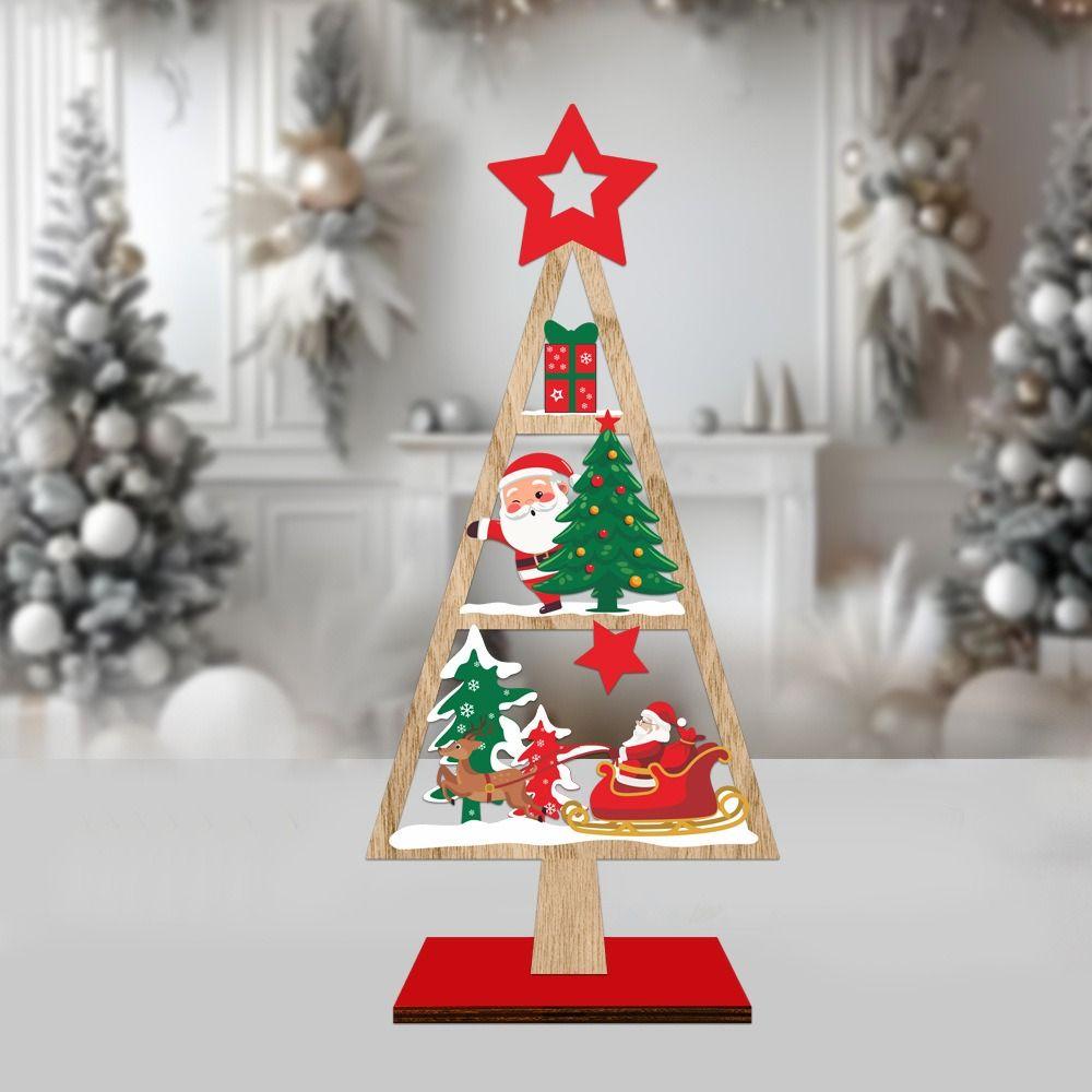 Santa Claus Desktop Decoration Wooden Tabletop Sign Exquisite Christmas Signs Plaque Home Decor