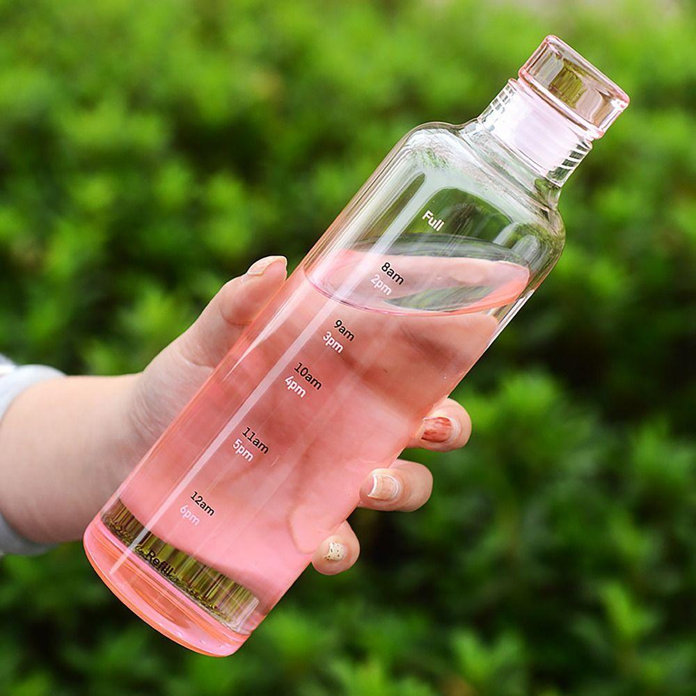 500/750ML Water Bottle Timescale Juice Bottle Aesthetic Tea Coffee Cup  for Student