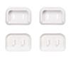 Plug Safety Compatible with Pack of Covers, 2-Pin L-Shaped Plugs, White, 50, TAP-PSC2N50