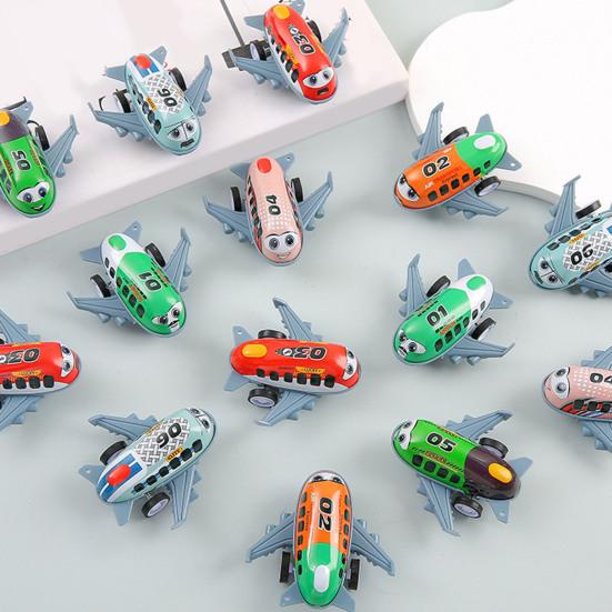12Pcs Pull Back Wind-up Airplane Toy Educational Spring Clockwork Aircraft Toy Toddlers