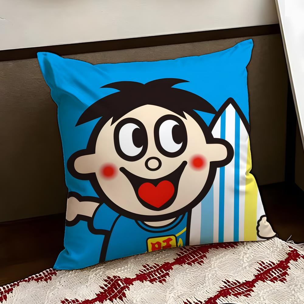 cartoon WWangzai Cushion Cover Reversible Soft Durable Pillow Cover Home Car MultiScene Use for Daily Comfort