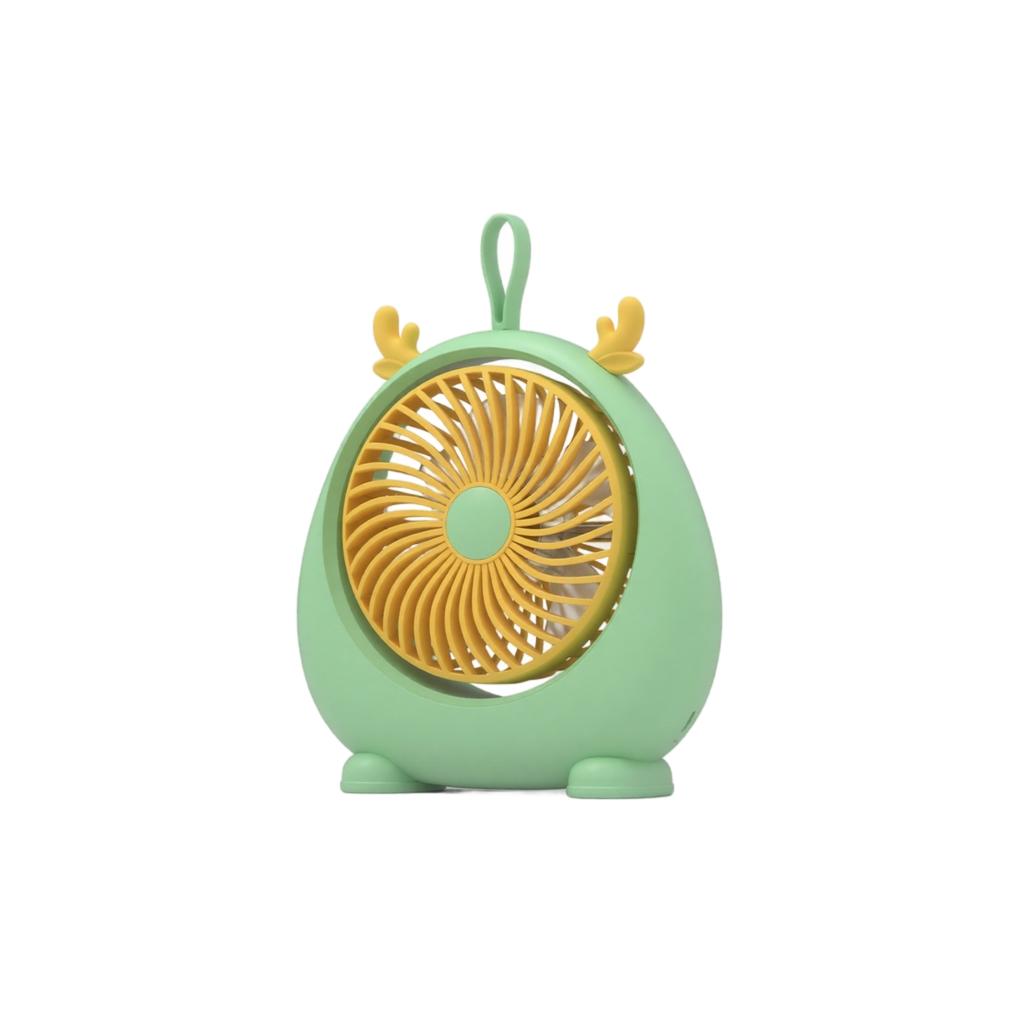 Portable Mini Desktop Fan USB Powered Adjustable Quiet Small Fan with Lanyard and Antler Design Suitable for Summer Use