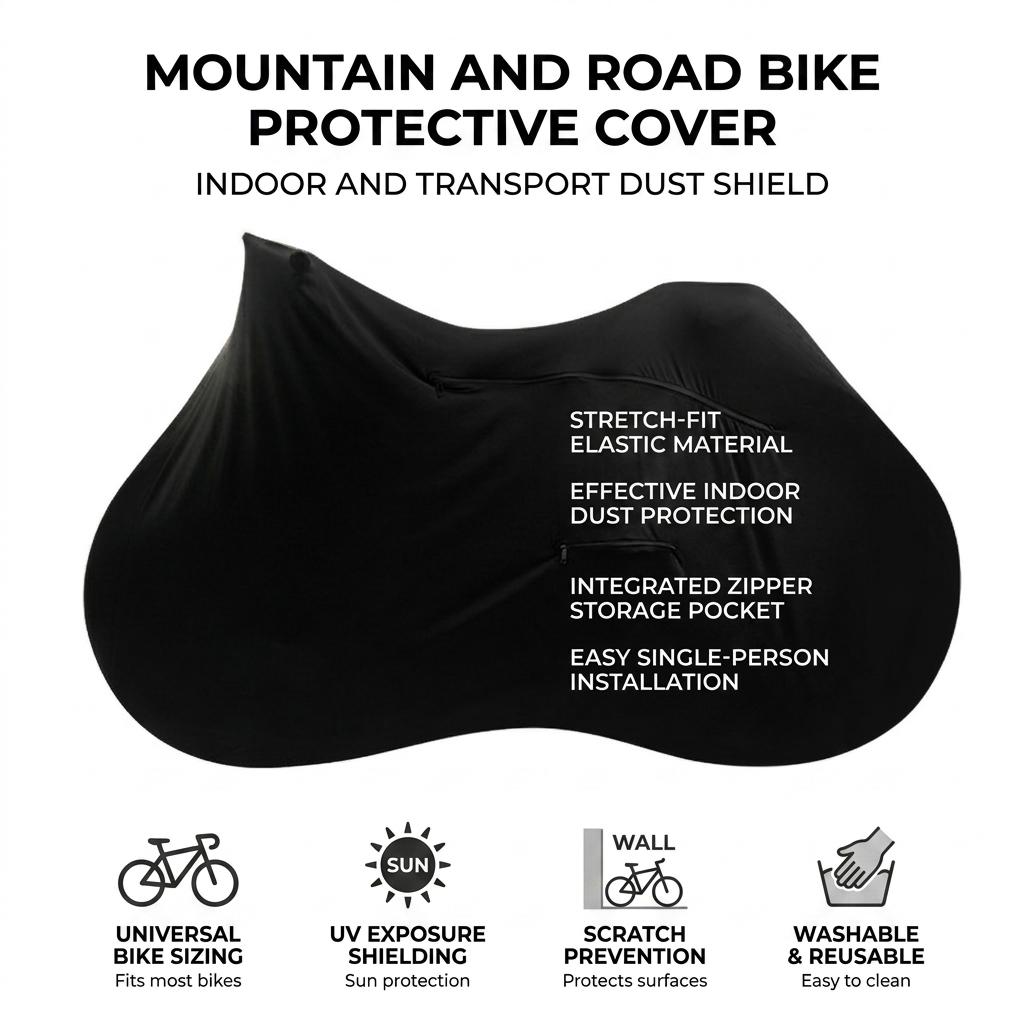 Bike Dust Cover For Mountain Road Bikes Waterproof Sunproof Rain Protections Elastic Protective Cover