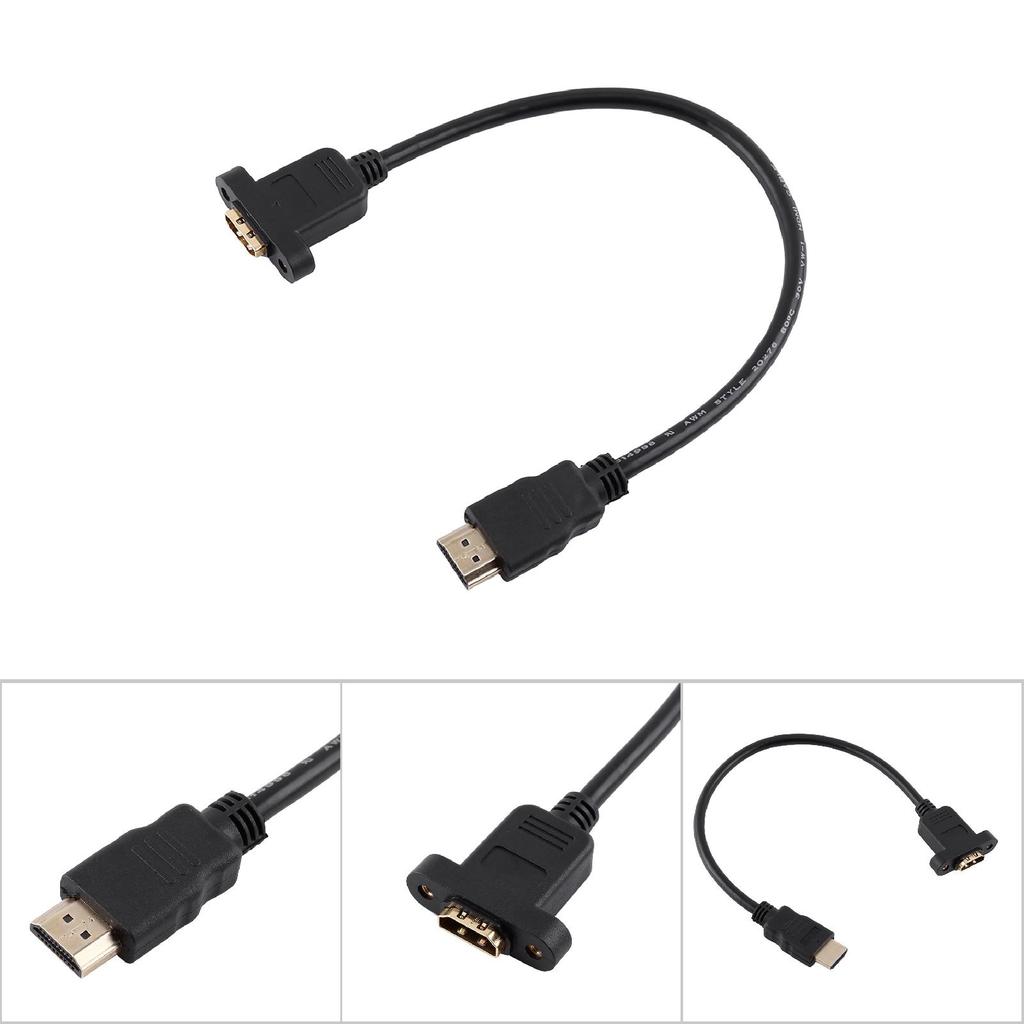 HDMI Male To HDMI A Type Female Adapter Converter Extension Cable With Screw Hole 30cm