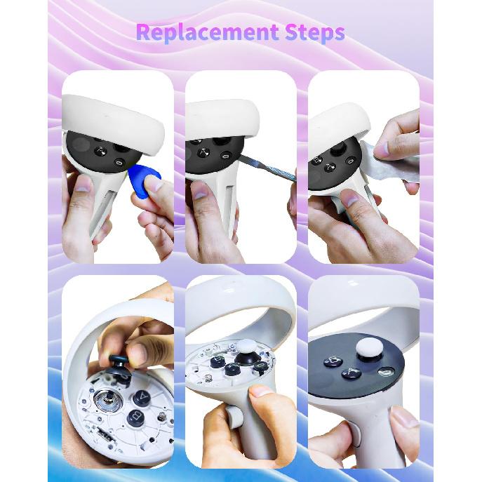 Ремонтный комплект для контроллера Meta Quest 2 / для контроллера Oculus Quest 2(9 в одном),Аксессуары для ремонта контроллера Oculus Quest 2, Включает