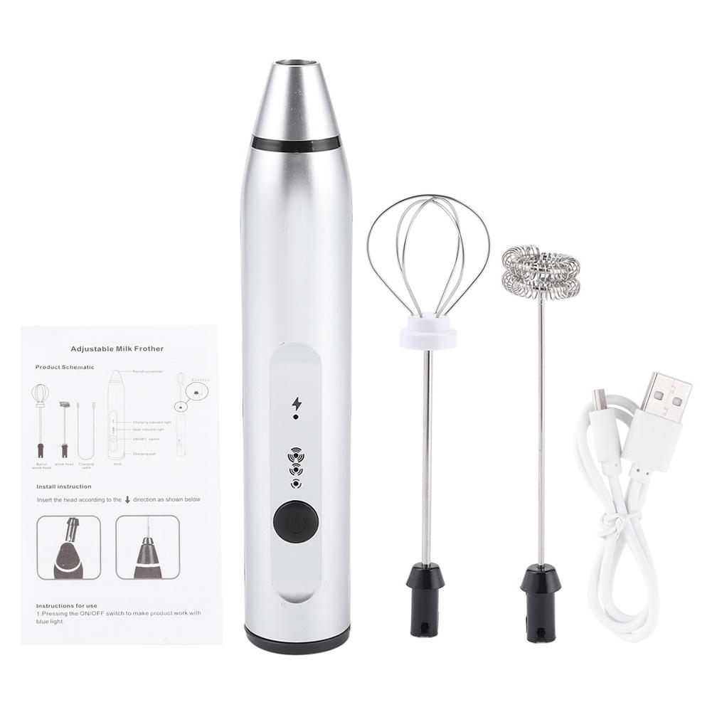 Rechargeable Milk Frother Electric Coffee Mixer Handheld Egg Beater Household Kitchen Tools