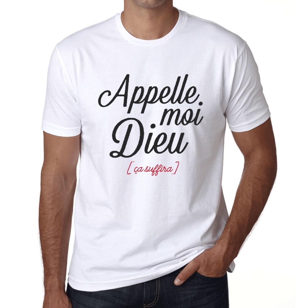 Men’s Vintage Tee Shirt Graphic T Shirt Appelle Moi Dieu White