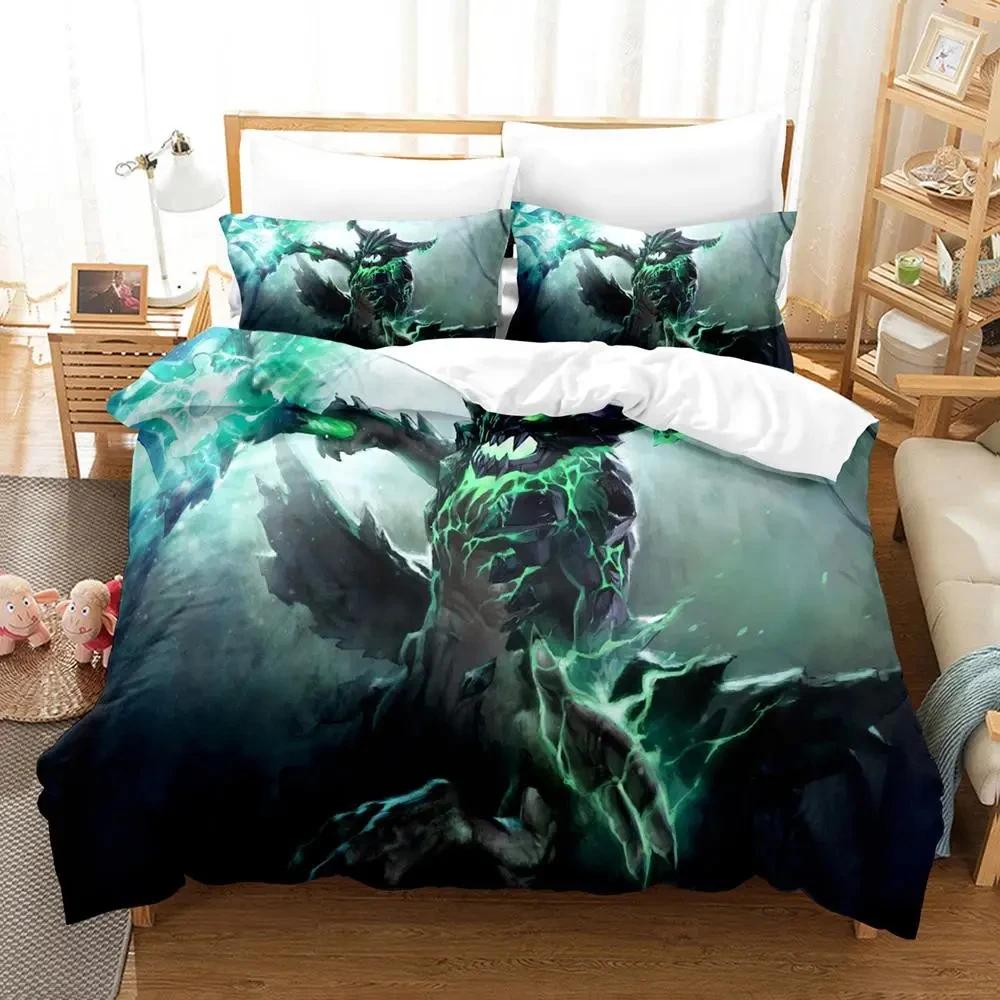 Dota 2 Постельное белье Односпальное Двуспальное Королевский Размер Размеры Пододеяльник Аниме Постельное белье для Взрослых Удобный Пододеяльник Наволочка