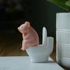 3D Cute Pig Statue Toilet Pig Figure  Creative   Garden Decoration