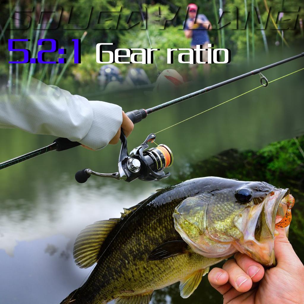 Катушка для спиннинга с высокопрочной алюминиевой шпулей 5.2:1 Передаточное отношение Максимальное сопротивление 10 кг для ловли карпа Pesca