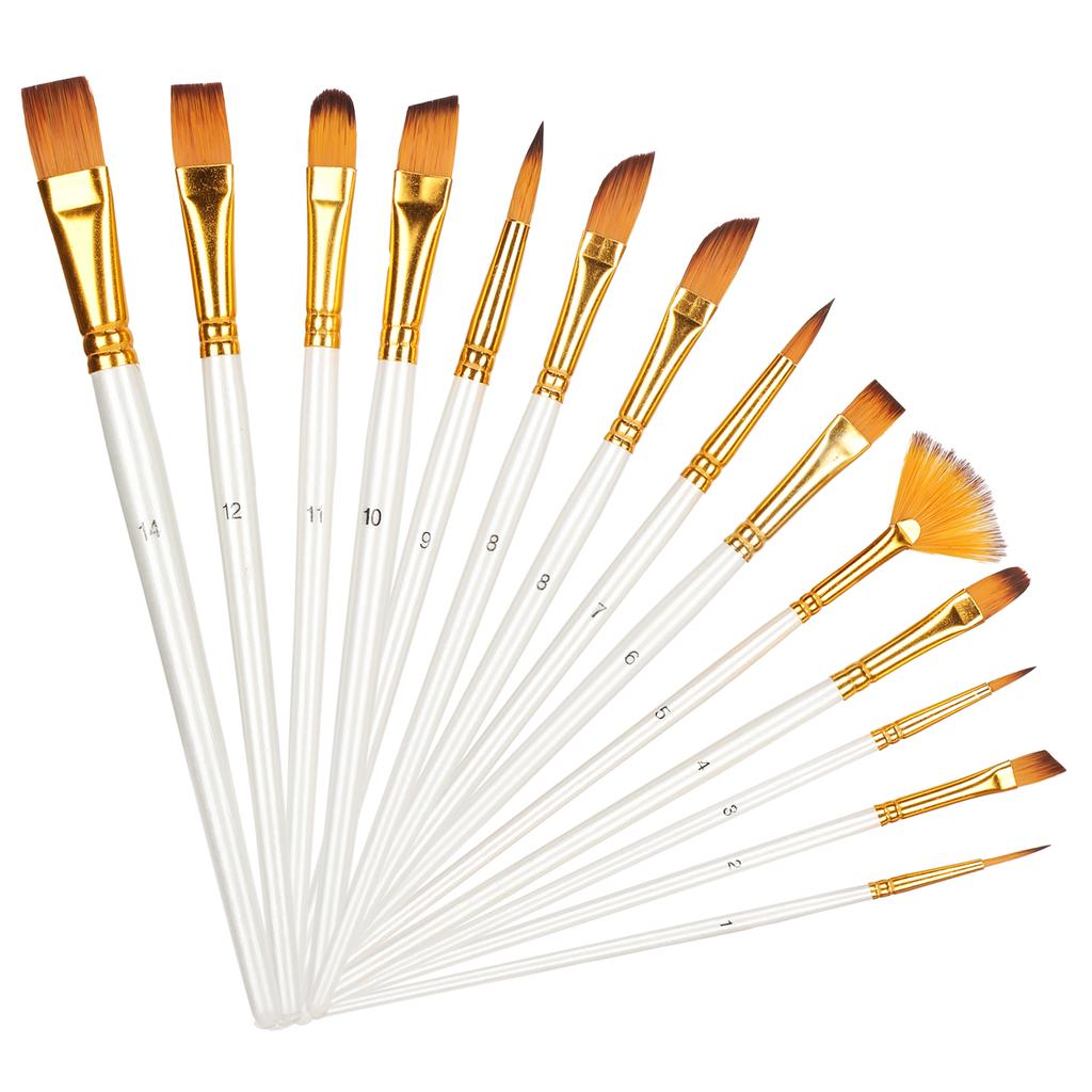 13 шт. кисти для художника, набор нейлоновых ручек, комбинированный жемчужно-белый стержень, инструмент для акварельной акриловой живописи