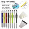 1 комплект 7 в 1 с ручным инструментом, многофункциональной шариковой ручкой, измерительной линейкой, отверткой, сенсорным экраном, стилусом, спиртовым уровнем