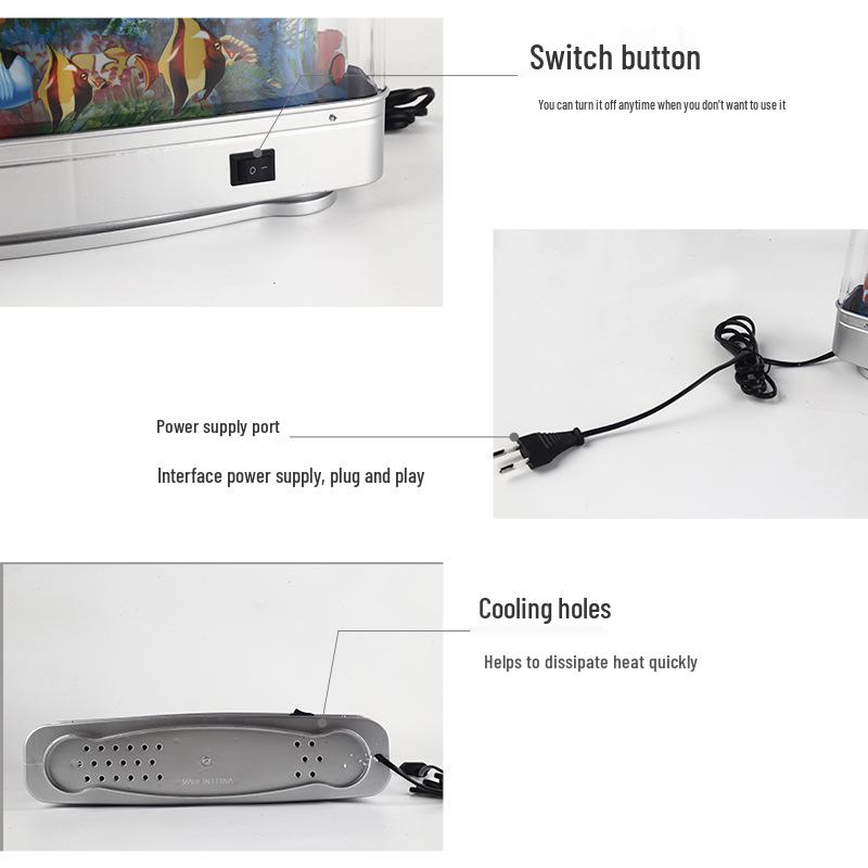 Декоративный светодиодный светильник для аквариума с имитацией рыб - Ночной декор, настольная лампа