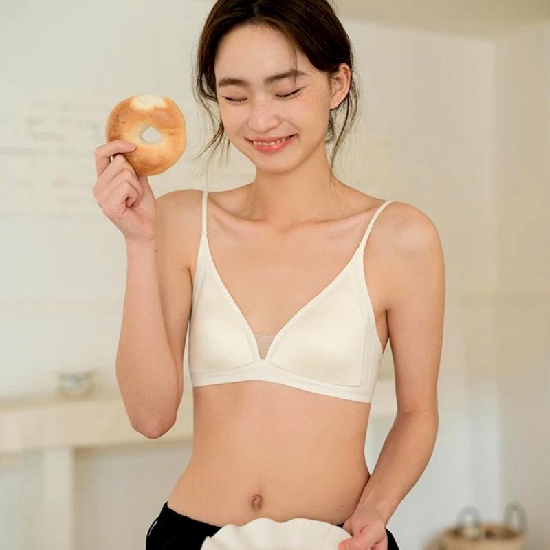 1 шт. Нижнее белье Элегантные тонкие бретели Дышащий нейлон Бесшовный Удобный женский бюстгальтер Однотонный