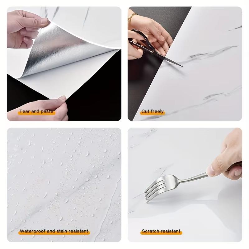 Self-adhesive Imitation Marble Wall Stickers 30x30cm PVC Floor Stickers Waterproof Bathroom Living Room Kitchen Decoration Decal