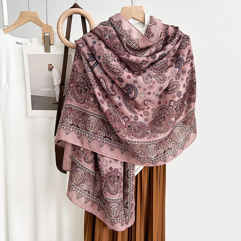Vintage Cotton and Linen Elegant Temperament Scarf Mother's Day Surprise Gift Women's Design Sense Fashion Personality Outer Shawl