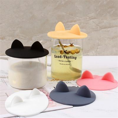 Милая силиконовая крышка для чашки с кошачьими ушками, термостойкая, герметичная, крышка для кофейной кружки, аксессуары для питья