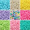 Креативный материал ручной работы ярких цветов, 100 шт., аксессуары для изготовления ювелирных изделий, бусины для рукоделия, акриловые бусины, однотонные свободные бусины 6 мм