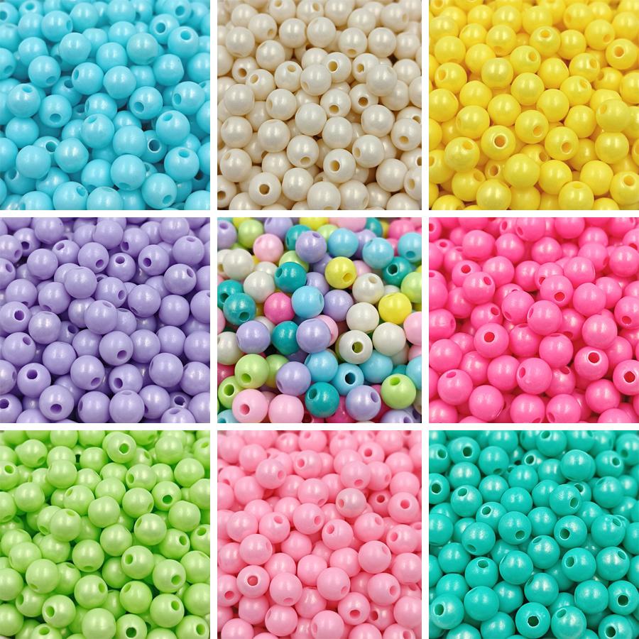 Креативный материал ручной работы ярких цветов, 100 шт., аксессуары для изготовления ювелирных изделий, бусины для рукоделия, акриловые бусины, однотонные свободные бусины 6 мм