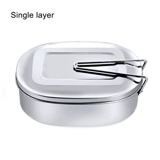Толстая нержавеющая сталь для закусок, прямоугольный контейнер для хранения ланча для студентов