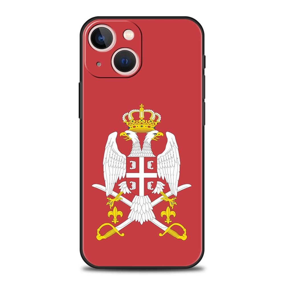 Флаг Сербии Значок Чехол для телефона Для iPhone 16e 15 14 13 12 11 Pro Max XS X XR SE 7 8 Plus Чехол iPhone 16 Мягкий ТПУ Чехол