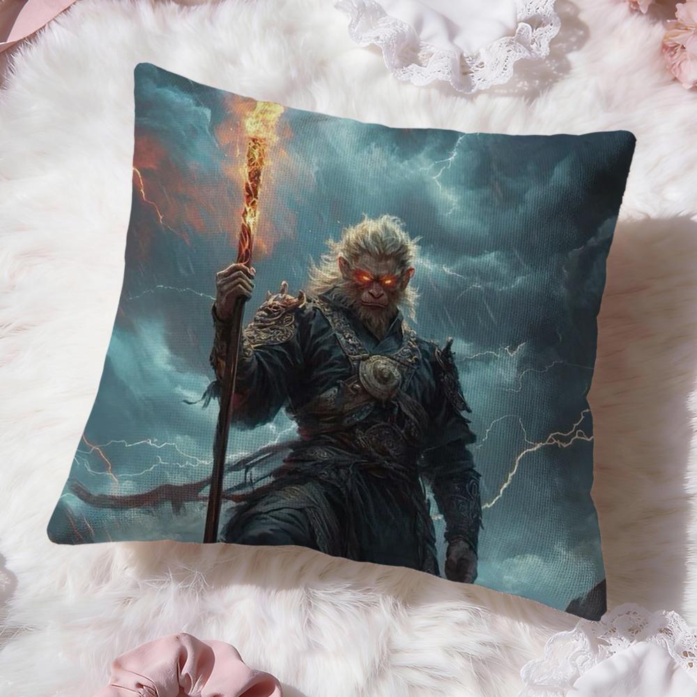 Чехол для подушки с изображением Вукуна из игры Black Myth, двусторонний, премиум-класса, для комфорта – два в одном, подходит для любой комнаты и салона автомобиля.