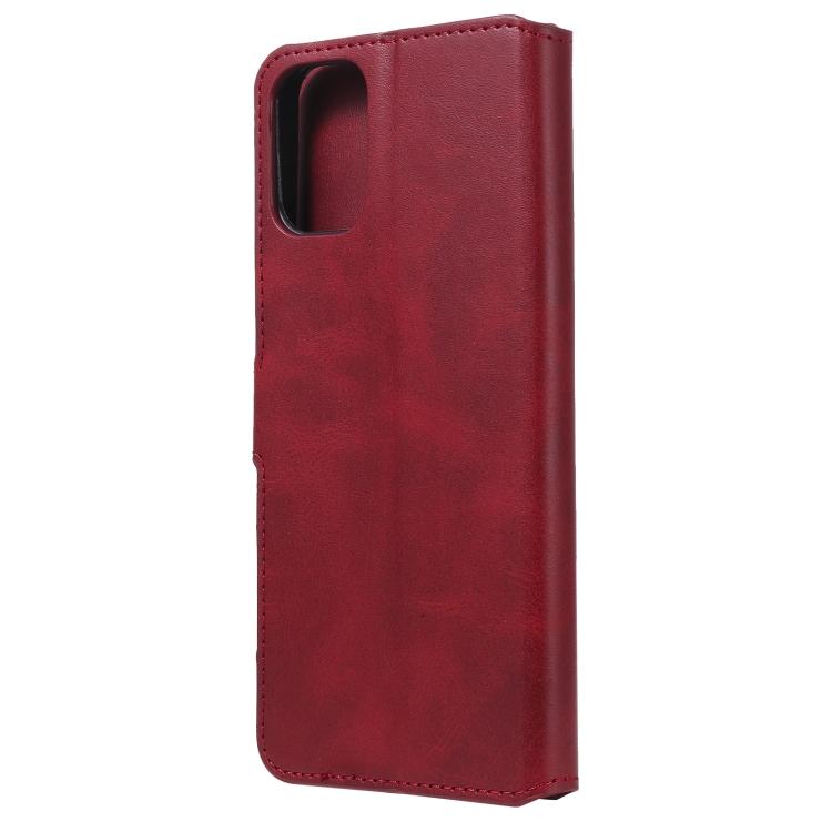 Для Motorola Moto G9 Plus Классический Чехол-книжка из PU-кожи с текстурой теленка + TPU, с Подставкой и Слотами для Карт и Кошельком