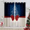 Занавески для рождественской елки с синим звездным небом, красные занавески с бантом, 2 панели, гостиная, спальня, декор детской комнаты, домашний декор