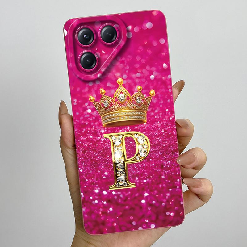 Чехол для телефона Tecno Pova 7 Neo Корона Первоначальные буквы Жидкий силикон Пылезащитный Полная защита Для Tecno Pova 7Neo Funda Coques