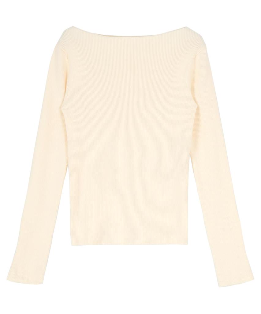 Titibait Boat Neck Knit with Gold Size AYXP3048 Buttons, Women's, Small, Ivory,