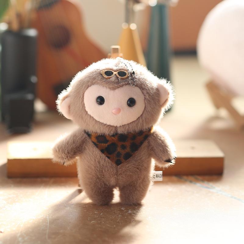 Cute Little Monkey Pendant Plush Toy Doll Cartoon School Bag Hanging Decoration Keychain Doll Doll
