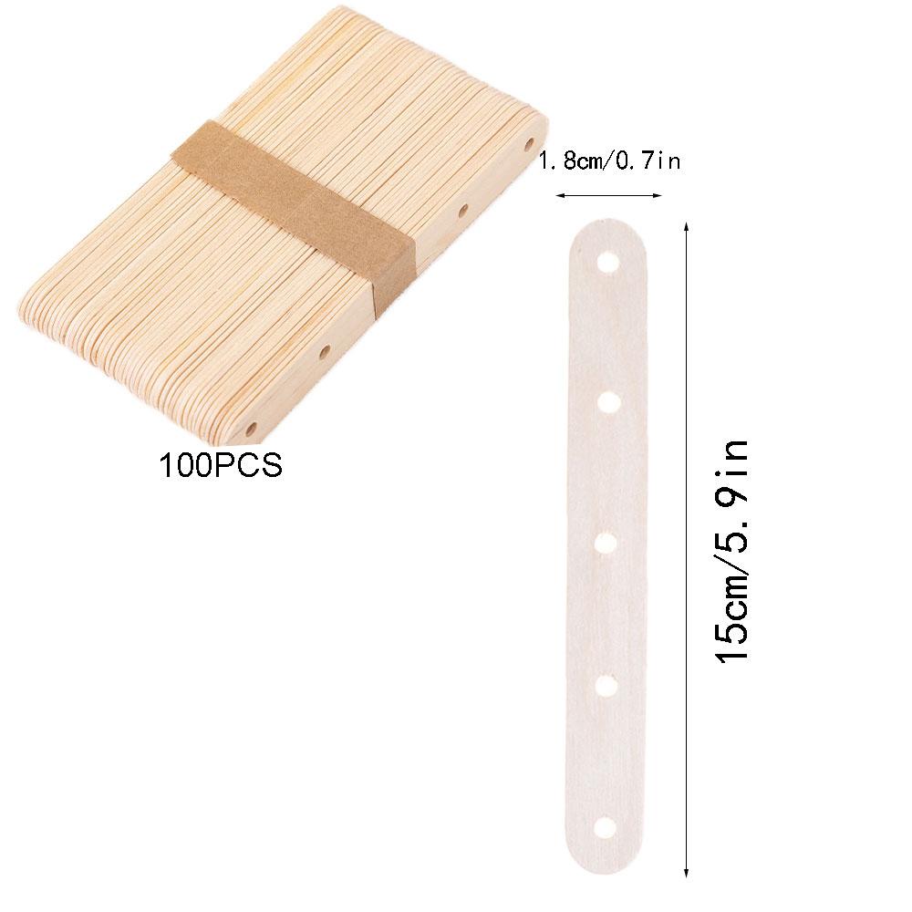 DIY Scented Candle Making Tool Set 50pcs Multiple Styles Wooden Wick Holder with Wick Centering for Candle Fragrance Accessories