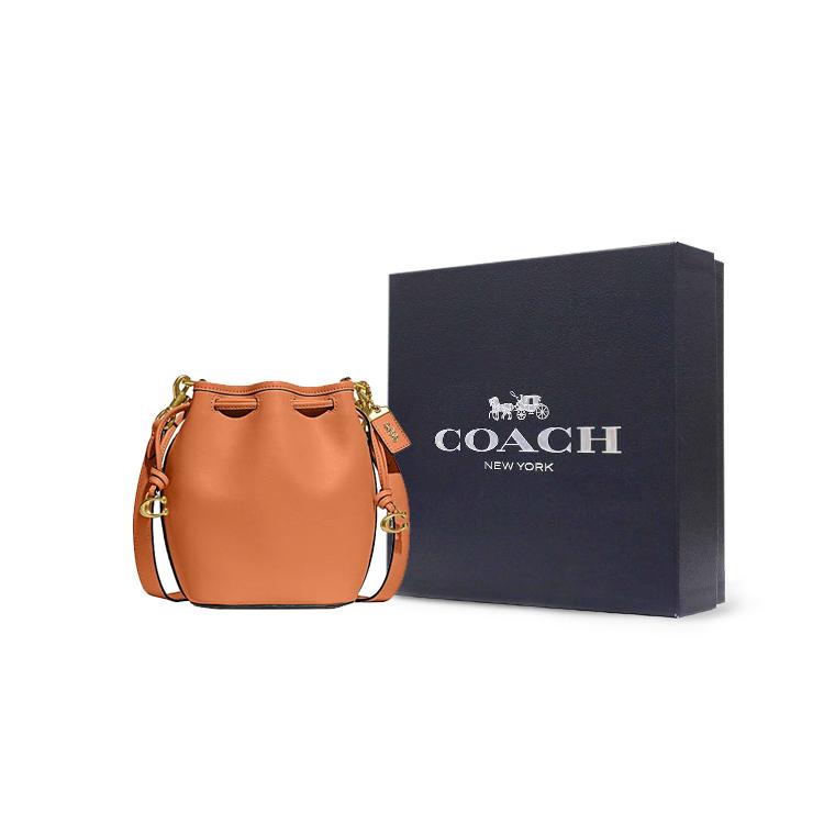 New COACH Camila Cow Leather Bucket Bag, Shoulder Bag, Crossbody Bag Regular Women's Orange CJ835-B4UC8