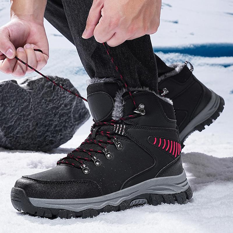 Men Winter Snow Boots Fashion Waterproof Sneakers Super Warm Brand Boots Outdoor Male Plush Hiking Boots Work Shoes Size 39-48