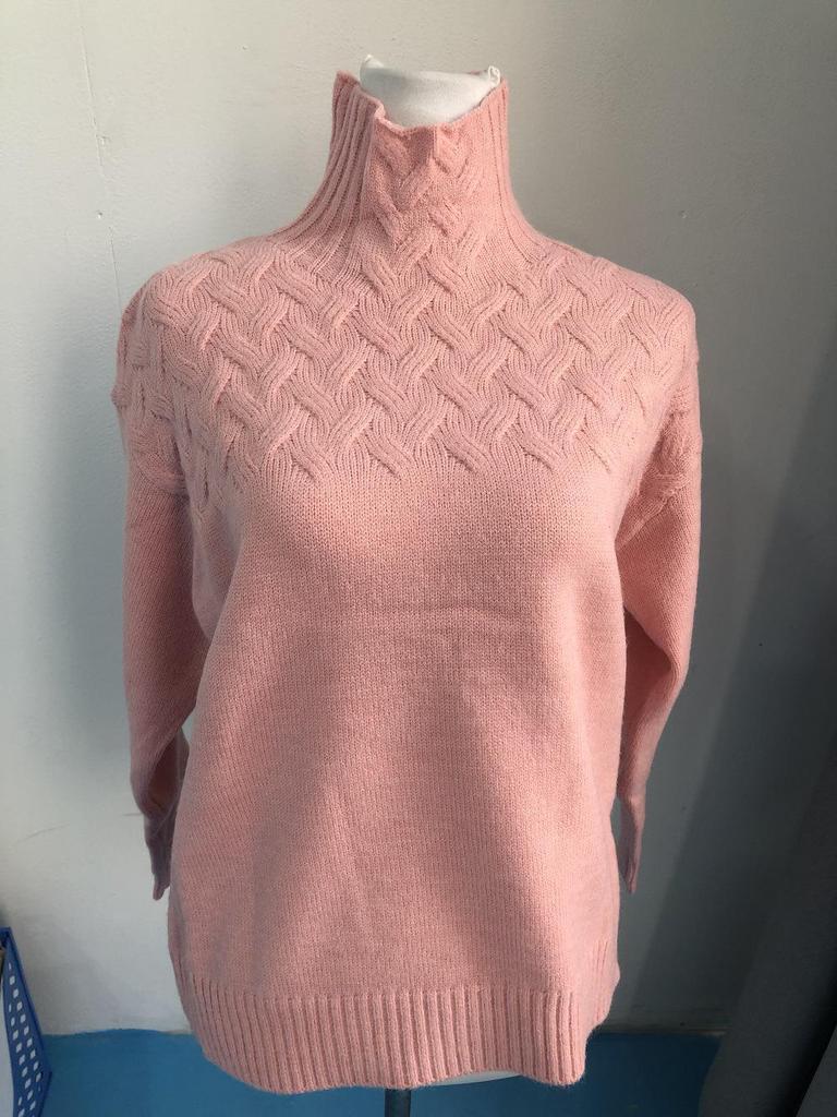 Европейский и американский женский свитер с высоким воротником из перекрученной вязки - повседневный, с длинным рукавом, мода осень/зима