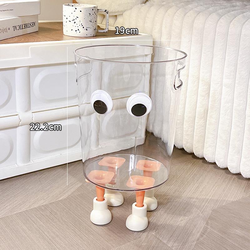 Творческий дом Ins мусорное ведро спальня гостиная мусорное ведро прозрачный высокий внешний вид милый лечебный бытовой мусорное ведро