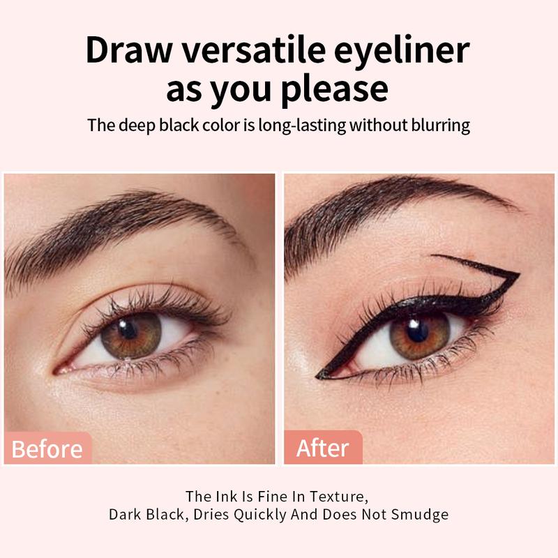 Вращающаяся ручка-штамп для подводки с крылышками, двухсторонняя конструкция для точного макияжа «кошачий глаз» и подводки с крылышками, водостойкая формула, не размазывается, быстросохнущий макияж