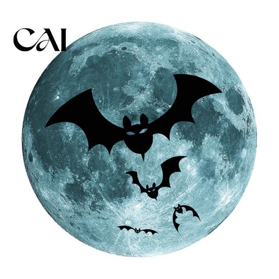 Luminous Window Decorations Halloween Glow in The Dark Wall Stickers, Moon Bat Tombstone Raven Clings Ghost Decals, Waterproof for Holiday