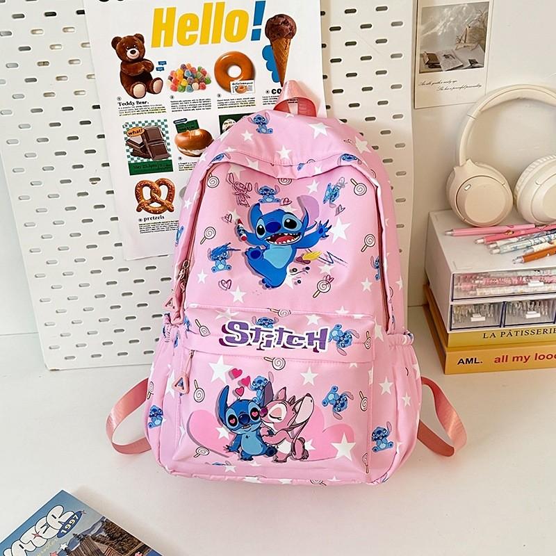 Stitch Pattern Cartoon Kids Backpack With Lightweight Nylon For School Education