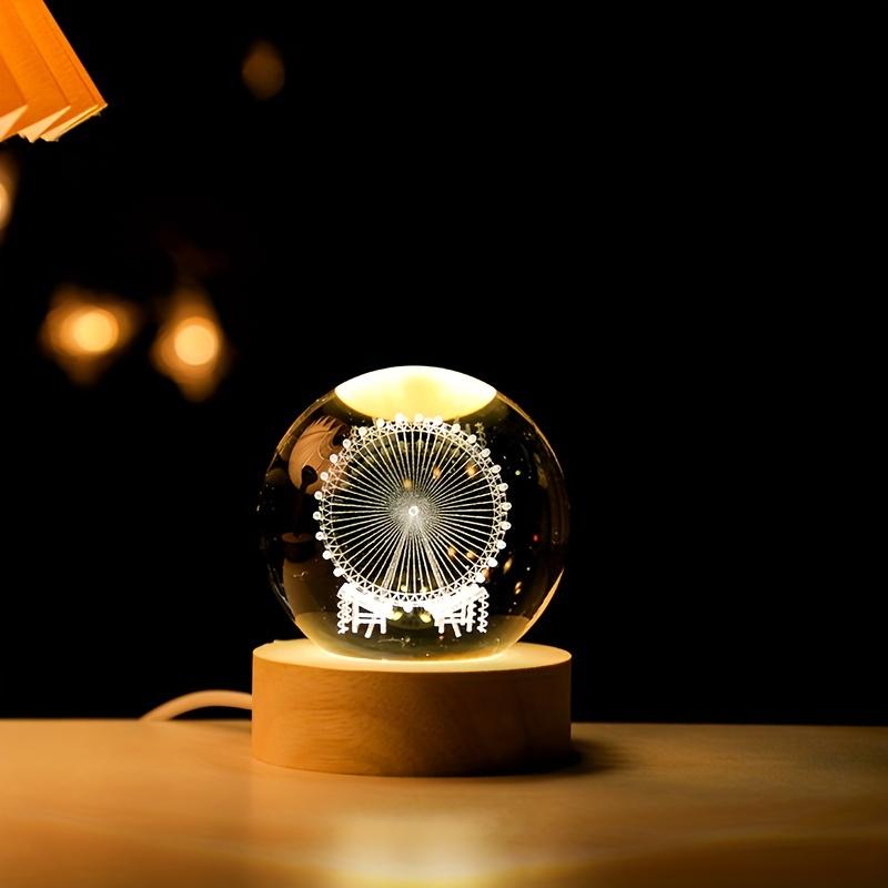 3D Солнечная хрустальная сфера 60 мм 3D Хрустальная сфера Солнечной системы|Лазерная гравировка Лунный хрустальный подарок со сферой Галактики для любителей физики и космических моделей