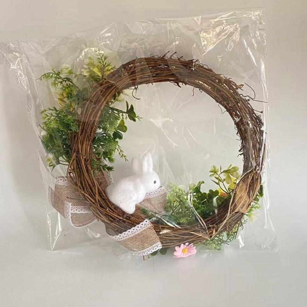 Пасхальный венок Пенопластовое яйцо Настенный венок Льняная лента Настенное украшение