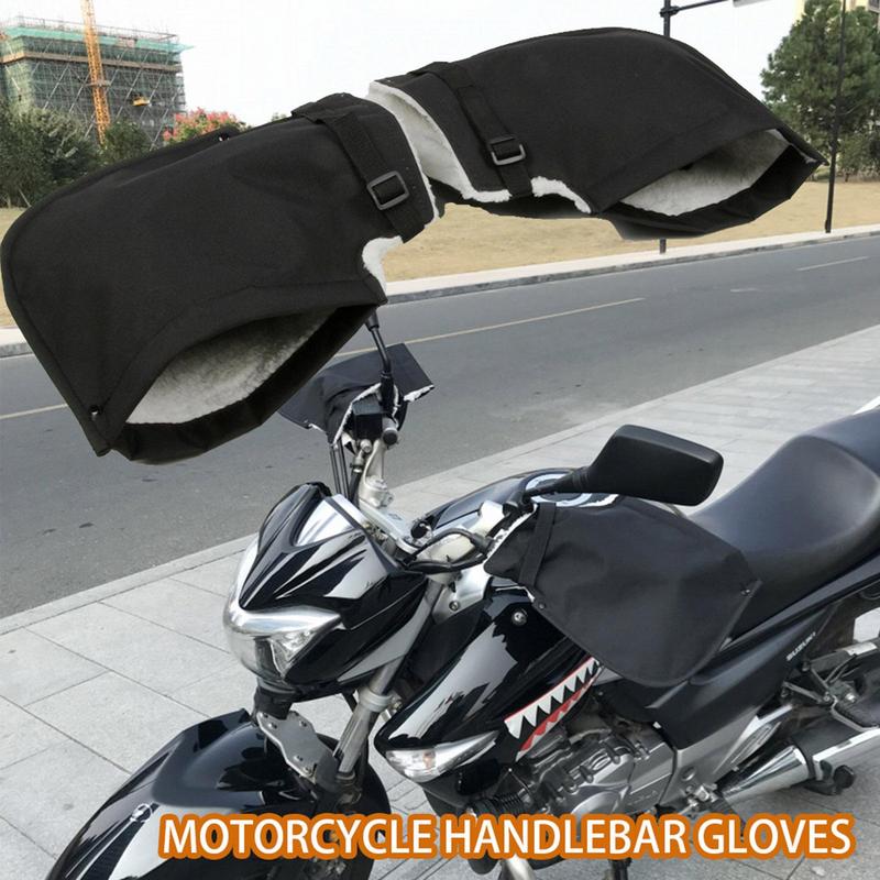 Motorcycle Handlebar Gloves Windproof Winter Warm Velvet Covers For Motorcycle Scooter Electric Vehicles