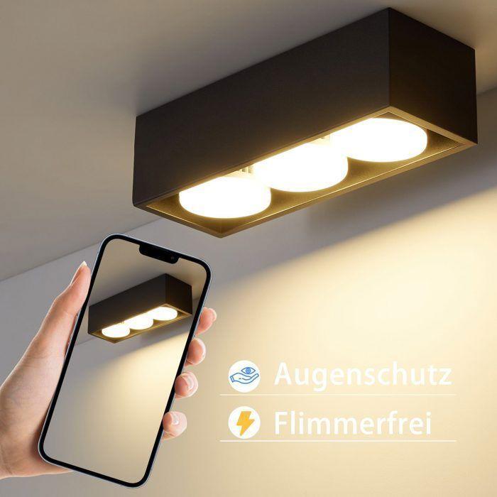 Plafonnier spots de plafond - NETTLIFE - GX53 - 3x5W LED - Noir - Métal orientable