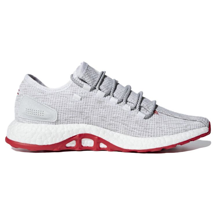 Adidas Pure Boost Ltd Lace-Up Fabric Lightweight Non-Slip Low-Top Running Shoes Unisex Running Shoes Gray White Red CM8333