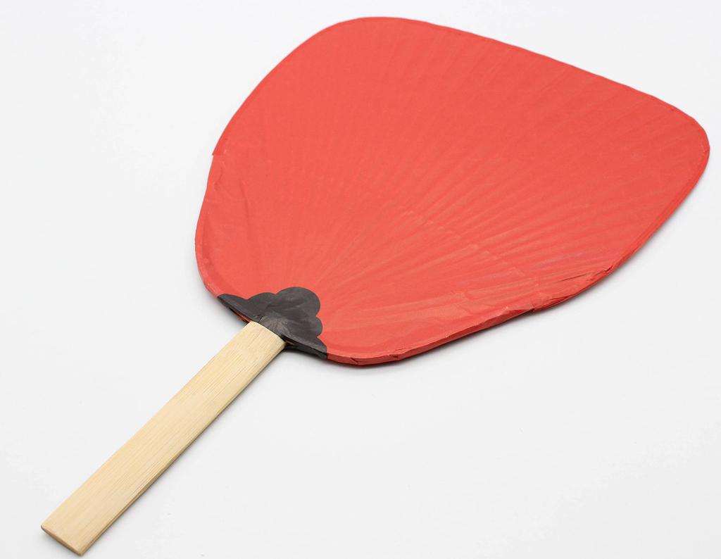 Фольклорный бамбуковый бамбуковый и сетчатый веер Шибу с обеих сторон 6100, Веер, Веер, (красный),