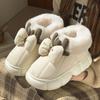 Thick-soled Bag and Cotton Slippers Winter New Fashion Bow Velvet Warm PU Waterproof Snow Boots Outer Wear