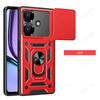 Слайд-камера Funda для Realme Narzo N61 4G Чехол Push Lens Ring Stand Защитный чехол для Realme Note 60 4G Противоударный чехол